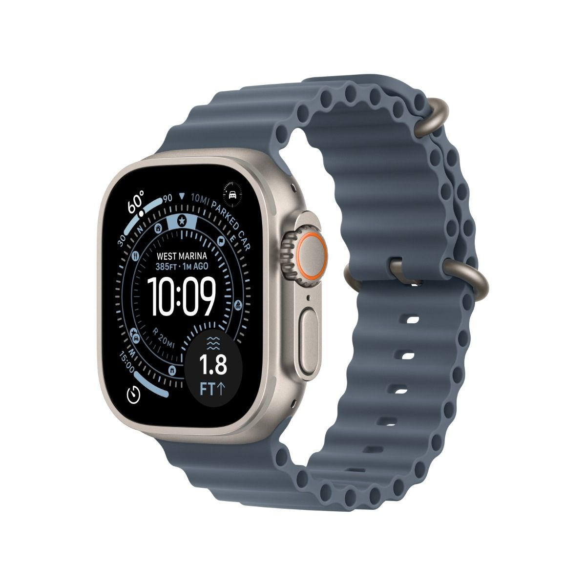Apple Watch Ultra 3 GPS+Cell 49mm Natual Titanium Case Anchor Blu Ocean Bnd